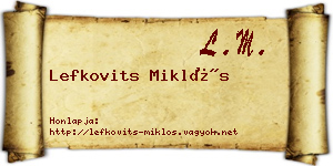 Lefkovits Miklós névjegykártya