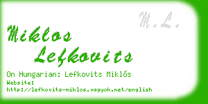 miklos lefkovits business card