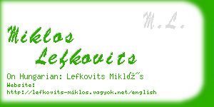 miklos lefkovits business card